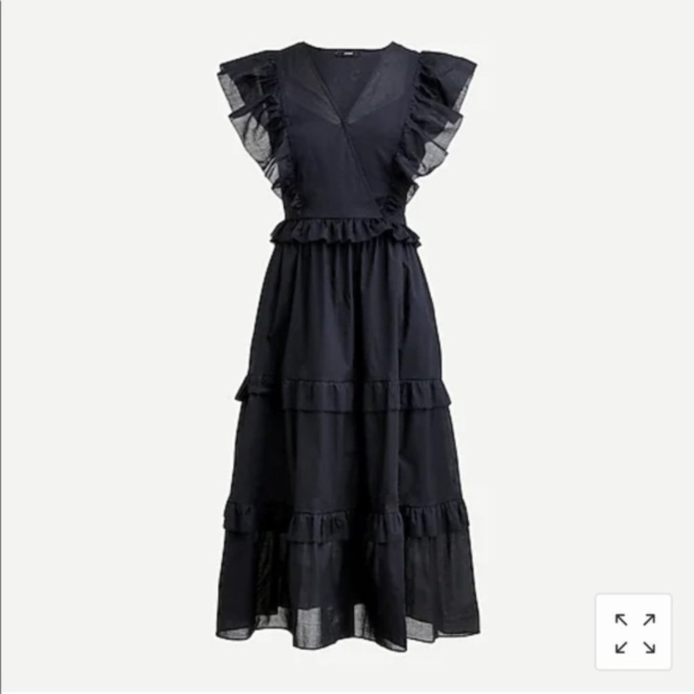 J Crew Ruffle-sleeve cotton voile dress